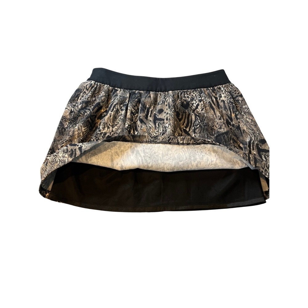 Haung Shu Chi Animal Print Mini Skirt‎ Gold Black Leopard Tiger Snake Size S - Picture 5 of 10